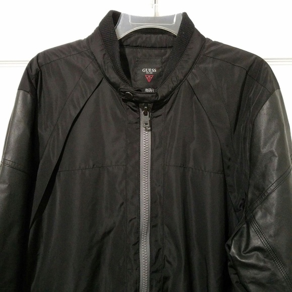 GUESS Other - Guess Faux Leather Motto Jacket Black XXL